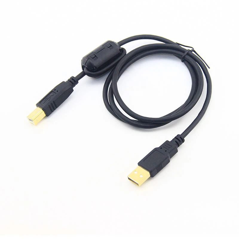Gold USB A to B coiled cable