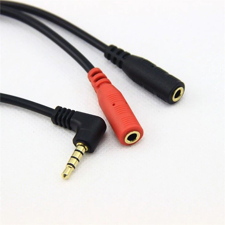 4 Poles 3.5 mm Audio Splitter Mic And Headphone Cable