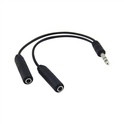 1 To 2 Nickel 6.35 Jack Audio Cable