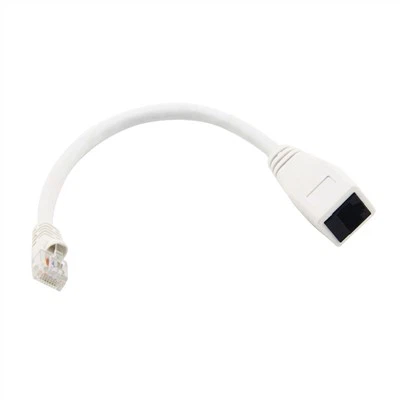 White RJ45 Male To Female Cat 5 Cable